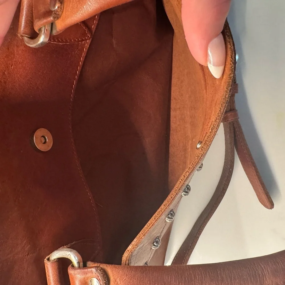 American West handmade Leather Studded bag